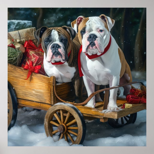 Poster Staffordshire Snowy Sleigh Natal (Frente)