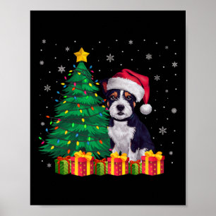 Poster Staffordshire Terrier Santa Hat Xmas Americano