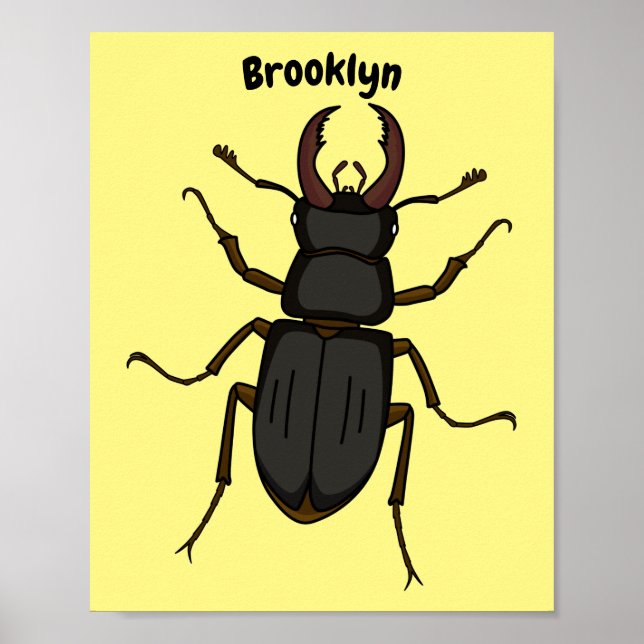 Poster Stag beetle insect illustration (Frente)
