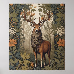 Poster Stag In the Forest William Morris Inspirado