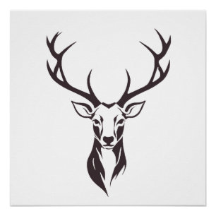Pôster Stag Vetor Art Animal Modern Urban City Graphic