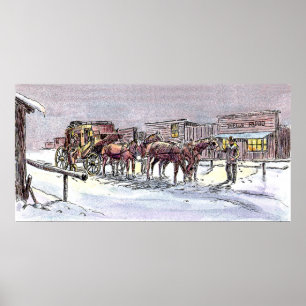 Pôster STAGECOACH da NOITE por SHARON SHARPE