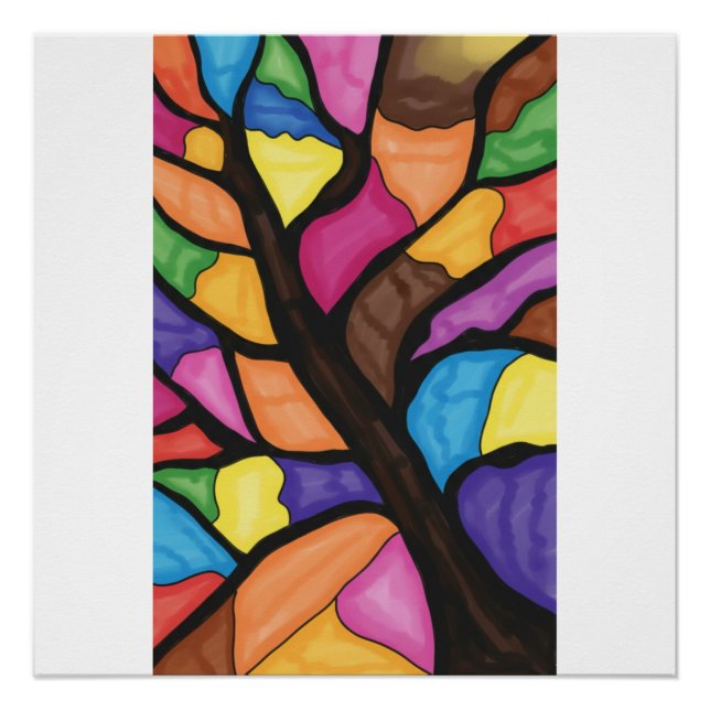 Pôster Stain glass tree art  (Frente)