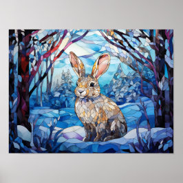 Poster Stained Glass Bunny