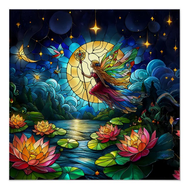 Pôster Stained Glass Moonlight Flight Fairy  (Frente)