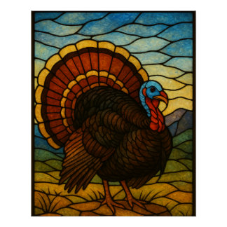 Pôster Stained Glass Turkey Poster