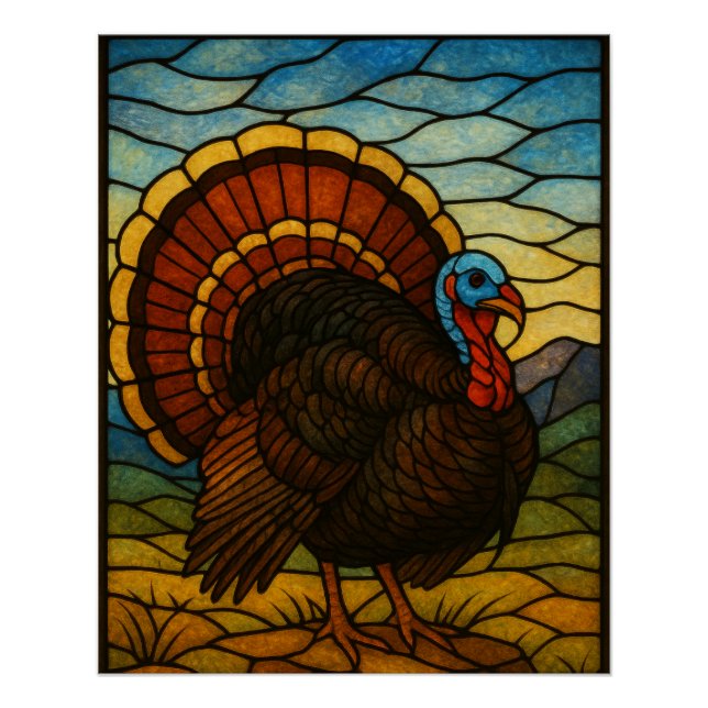 Pôster Stained Glass Turkey Poster (Frente)