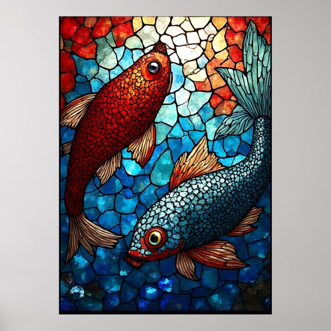 Poster StainGlass Koi Harmony (Frente)