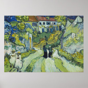 Poster Stairway em Auvers por Vincent van Gogh