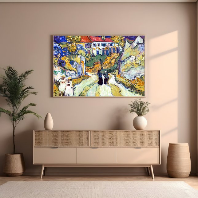 Poster Stairway em Auvers por Vincent Van Gogh Art (Criador carregado)