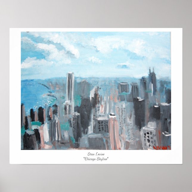 Poster Stan Levine "Chicago Skyline" (Frente)