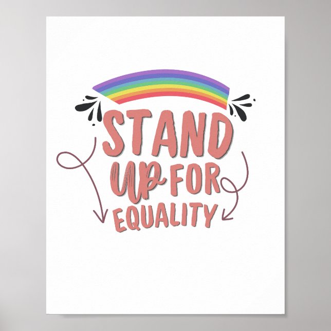 Poster Stand up for Equality - Inclusive Pride Wall Art  (Frente)