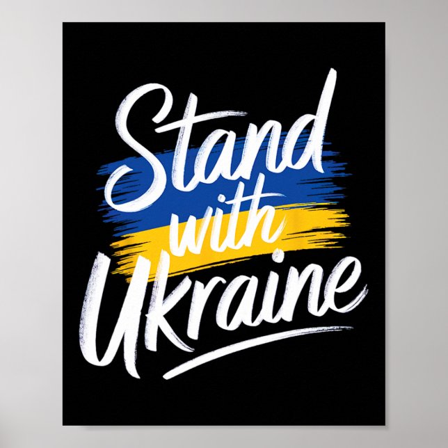 Poster Stand With Ukraine Support Solidarity Peace Ukrain (Frente)