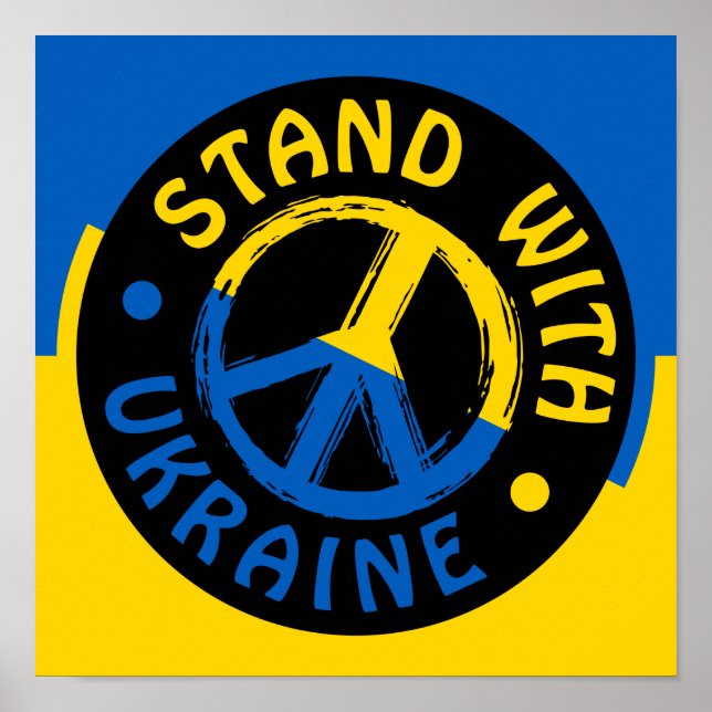 Poster Stand With Ukraine, Ukraine Peace Symbol (Frente)