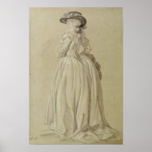 Poster Standing Young Woman