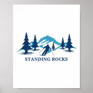Poster Stanley Rocks Wisconsin Ski Resort Skiier _