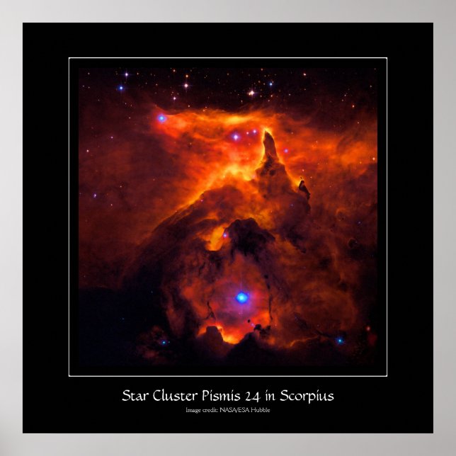 Poster Star Cluster Pismis 24, núcleo da NGC 6357 (Frente)