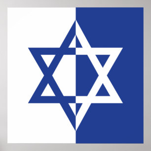 Pôster Star of David Bar Mitzvah blue and white