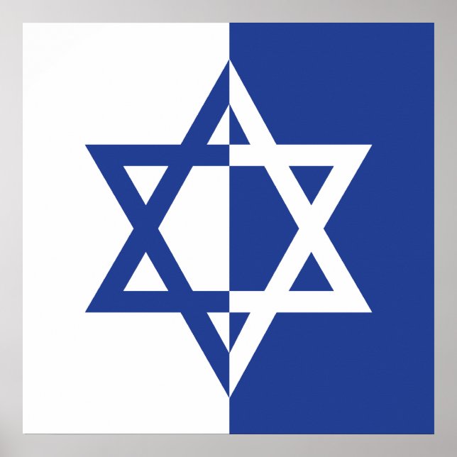 Pôster Star of David Bar Mitzvah blue and white (Frente)