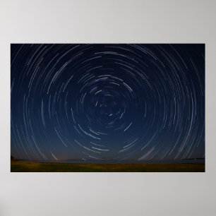 Poster Star Trails sobre Lake Huron na Rua.