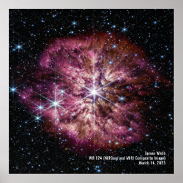 Poster Star Wolf-Rayet 124 (WR 124) NIRCam and MIRI Image