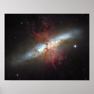 Poster Starburst galaxy, Messier 82