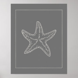 Poster Starfish do estilo Hamptons