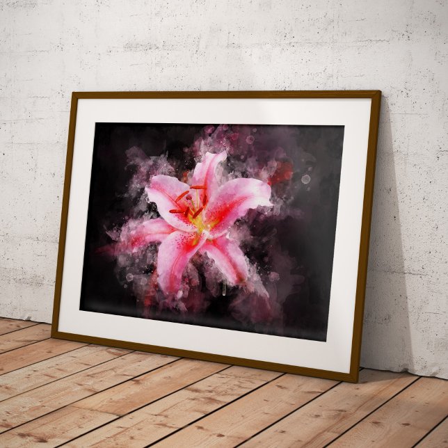 Poster Stargazer Lily Flor Watercolor - bb 01 (Criador carregado)