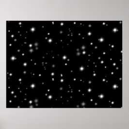 Poster Starlight Sparkles Black and White Stars