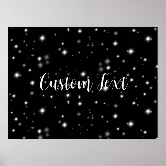 Poster Starlight Sparkles Black and White Stars (Frente)