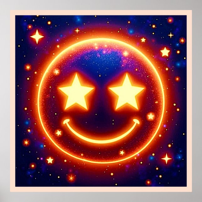 Poster Starry-Eyed Glow Emoji (Frente)