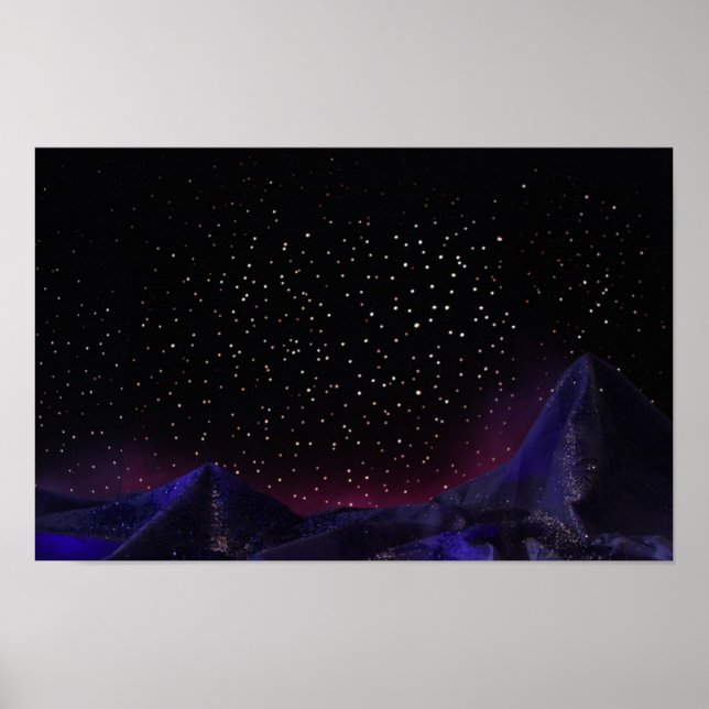 Poster Starry Mountain Night (Frente)