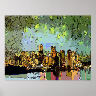 Poster Starry Night Abstrato New Orleans