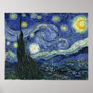 Pôster Starry Night by Vincent Van Gogh