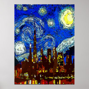 Pôster Starry Night Chicago