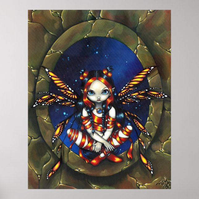 Poster Starry Night Fairy gothic fantasy art Print (Frente)