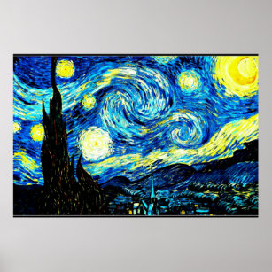 Poster Starry Night, famosa pintura de Van Gogh