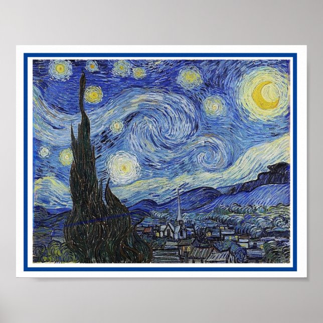 Poster Starry Night, Fine Art de Van Gogh (Frente)