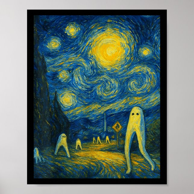 Poster Starry Night Fresno Nightcrawler Van Gogh Hallowee (Frente)