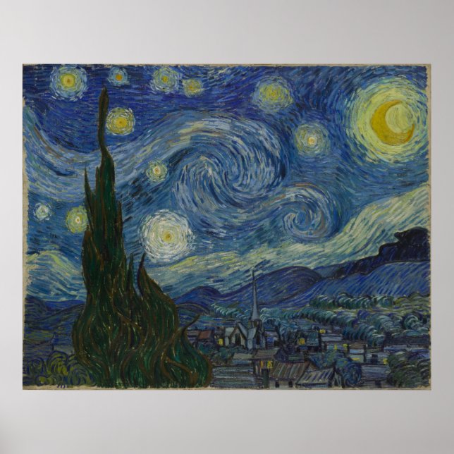 Pôster Starry Night Grande Canvas Vincent Van Gogh (Frente)