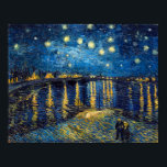 Poster Starry Night no Rhone | Van Gogh |<br><div class="desc">Starry Night no Rhone é uma pintura de 1888 de Vincent Van Gogh.</div>