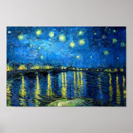 Poster Starry Night Over the Rhone (1888) Van Gogh Art