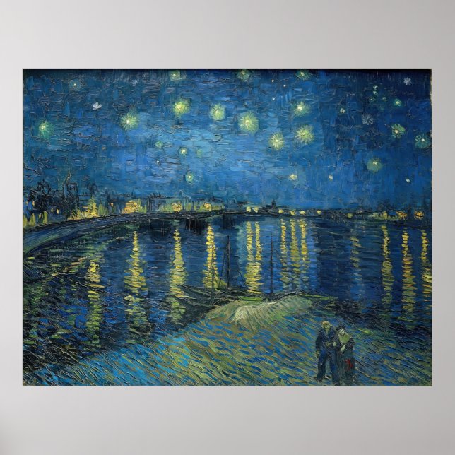 Poster Starry Night Over the Rhone (1888) Vincent van Gog (Frente)