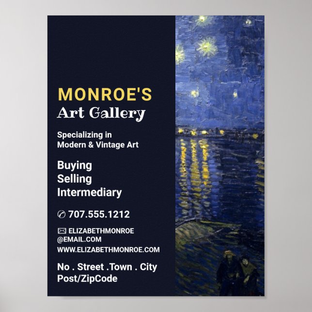 Poster Starry Night Over the Rhone, Art Dealer, Galeria (Frente)