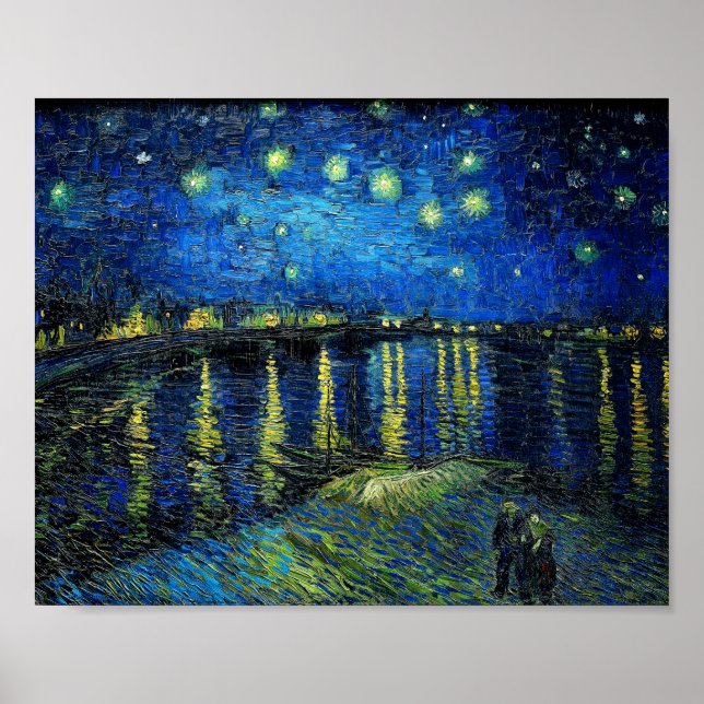 Poster Starry Night Over the Rhone por Vincent Van Gogh (Frente)