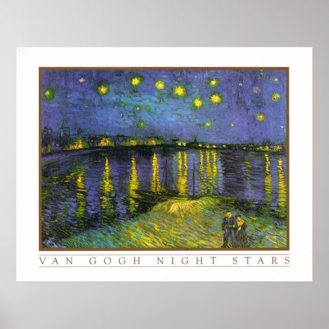 Poster Starry Night Over the Rhone por Vincent Van Gogh (Frente)
