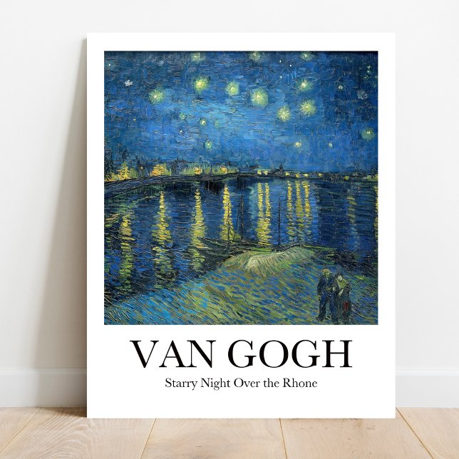 Poster Starry Night Over the Rhone, por Vincent van Gogh (Own a Starry Night! ✨ Van Gogh's masterpiece. Museum-quality poster)