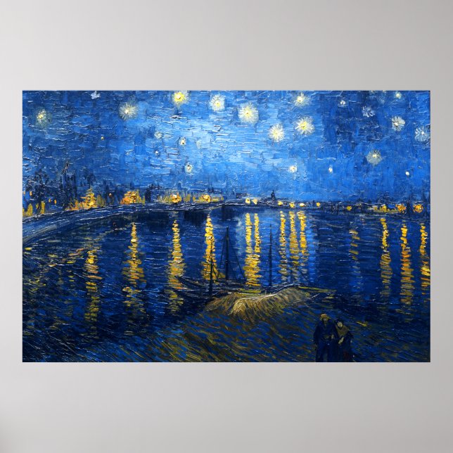 Pôster Starry Night Over the Rhone, Van Gogh (Frente)