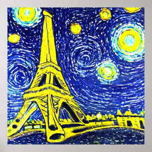 Poster Starry Night Paris França