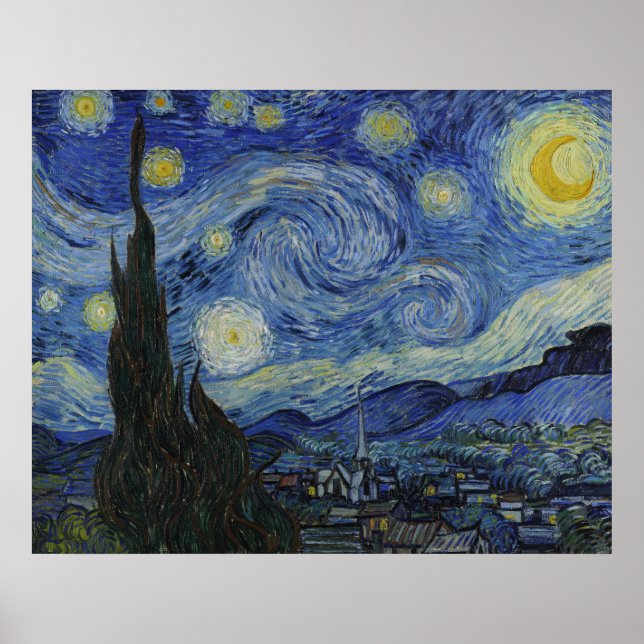 Poster Starry Night por Van Gogh (Frente)
